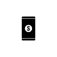 Mobile phone icon illustration with dollar.