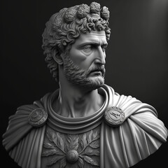 Hadrian Roman Emperor. Created with Generative AI technology.