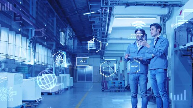 AI Engineer smart factory machine augmented reality digital technology futuristic, industry artificial intelligence technology app system production control