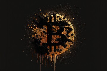 Bitcoin devenant une nouvelle forme d'or numérique, crée par une IA générative