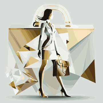 Successful and confident business woman carrying a briefcase