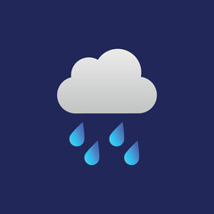 Vector illustration of rain icon, rainy weather.