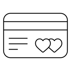 Card Isolated Silhouette Solid Line Icon with card, atm-card, heart, love-and-romance, money Infographic Simple Vector Illustration