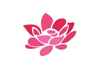 Fototapeta premium Abstract elegant rose flower logo icon vector design. Universal creative premium symbol. in black background