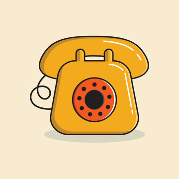 Old Vintage Style Phone Illustartion