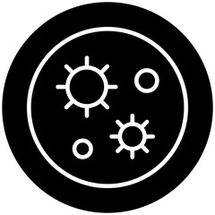 Germs Isolated Silhouette Solid Line Icon with germs, laboratory, magnifier, science Infographic Simple Vector Illustration