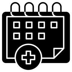 Fototapeta premium Appointment Isolated Silhouette Solid Line Icon with appointment, appointments, calendar, date, health, schedule Infographic Simple Vector Illustration