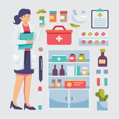 Pharmacy, Medicine, Pharmacist, Illustration, Herbal Medicine