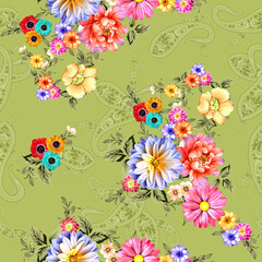 New Beautiful Digital Print Seamless Pattern Allover Design For Textile Design Printing