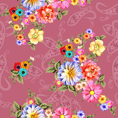 New Beautiful Digital Print Seamless Pattern Allover Design For Textile Design Printing