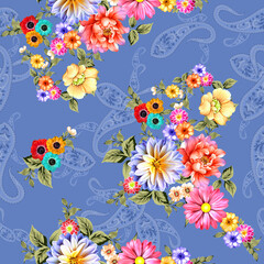 New Beautiful Digital Print Seamless Pattern Allover Design For Textile Design Printing