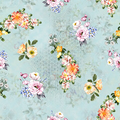 New Beautiful Digital Print Seamless Pattern Allover Design For Textile Design Printing