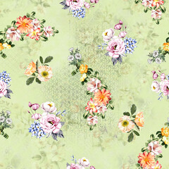 New Beautiful Digital Print Seamless Pattern Allover Design For Textile Design Printing