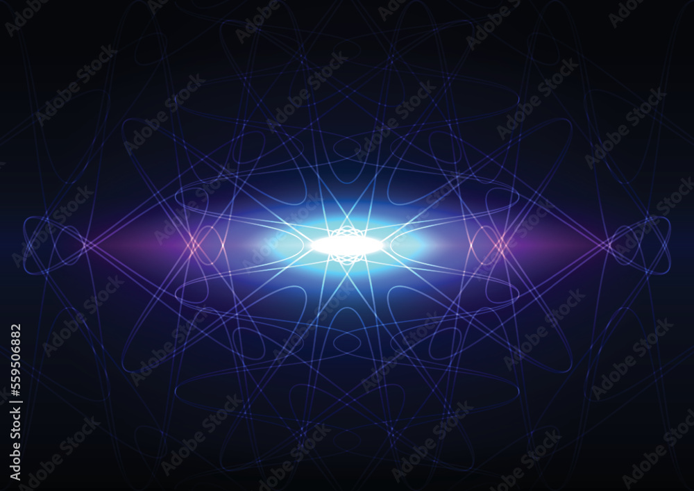Aufkleber abstract vector mesh line on neon light background. vector design communication technology on neon l