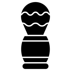 Shaving-Brush Isolated Silhouette Solid Line Icon with shaving-brush, brush, foam, shave Infographic Simple Vector Illustration