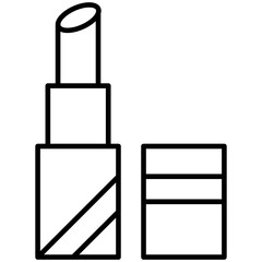 Lipstick Isolated Silhouette Solid Line Icon with lipstick, beauty, cosmetics, makeup Infographic Simple Vector Illustration