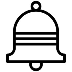 Bell Isolated Silhouette Solid Line Icon with bell, alarm, alert, notification Infographic Simple Vector Illustration
