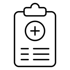 Fototapeta premium Report Isolated Silhouette Solid Line Icon with report, clipboard, document, hospital, medical-report Infographic Simple Vector Illustration