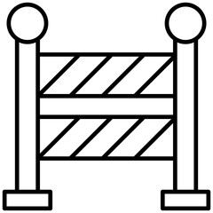 Barrier Isolated Silhouette Solid Line Icon with barrier, border, construction, crime, danger Infographic Simple Vector Illustration