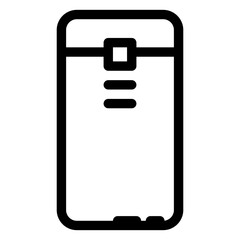Mobile-Pouch Isolated Silhouette Solid Line Icon with mobile-pouch, android-hand-phone, cell-phone, mobile, phone, smartphone Infographic Simple Vector Illustration