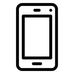 Cell-Phone Isolated Silhouette Solid Line Icon with cell-phone, mobile, phone, smartphone, android-hand-phone Infographic Simple Vector Illustration