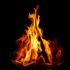 Flame overlay on black background easy to use