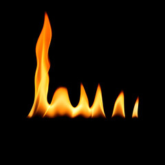 Flame overlay on black background easy to use