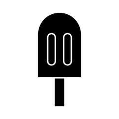 Ice-Cream Isolated Silhouette Solid Line Icon with ice-cream, cold, ice, popsicle, summer, sweet Infographic Simple Vector Illustration