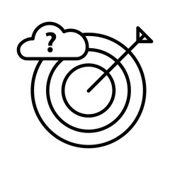 Aim Isolated Silhouette Solid Line Icon with aim, arrow, atack, cloud, computing, target Infographic Simple Vector Illustration