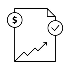 Business-Graph Isolated Silhouette Solid Line Icon with business-graph, accounting, coin, graph, investment, planning Infographic Simple Vector Illustration