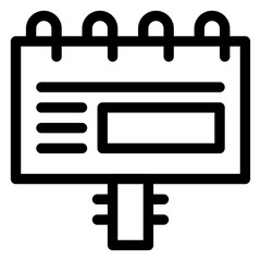 Billboard Isolated Silhouette Solid Line Icon with billboard, advertisement, advertising, board, sign Infographic Simple Vector Illustration