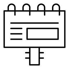 Billboard Isolated Silhouette Solid Line Icon with billboard, advertisement, advertising, board, sign Infographic Simple Vector Illustration