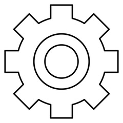 Setting Isolated Silhouette Solid Line Icon with setting, cog, gear, settings, setup Infographic Simple Vector Illustration