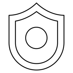 Shield Isolated Silhouette Solid Line Icon with shield, antivirus, protection, safety Infographic Simple Vector Illustration