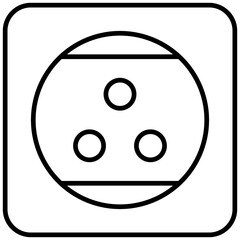 Fototapeta premium Electric-Socket Isolated Silhouette Solid Line Icon with electric-socket, electric, electricity, energy, power, socket Infographic Simple Vector Illustration