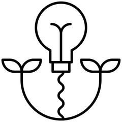 Green-Energy Isolated Silhouette Solid Line Icon with green-energy, bulb, electricity, energy Infographic Simple Vector Illustration