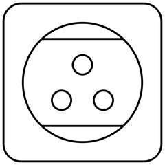 Electric-Socket Isolated Silhouette Solid Line Icon with electric-socket, electric, electricity, energy, power, socket Infographic Simple Vector Illustration