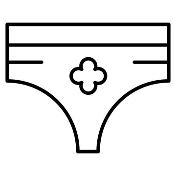 Panty Isolated Silhouette Solid Line Icon with panty, bikini, clothing, swimwear, underwear Infographic Simple Vector Illustration