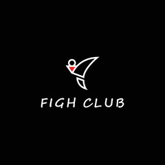 Figh club logo icon design template flat vector