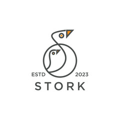 Stork logo icon design template flat vector