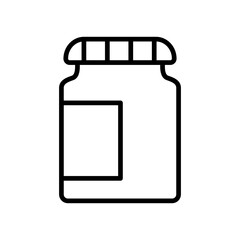Jar Isolated Silhouette Solid Line Icon with jar, food, glass-jar, honey, jam Infographic Simple Vector Illustration
