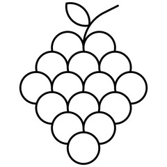 Grapes Isolated Silhouette Solid Line Icon with grapes, berries, fruit, grape, wine Infographic Simple Vector Illustration