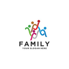 People logo icon design template flat vector