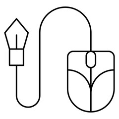 Computer-Mouse Isolated Silhouette Solid Line Icon with computer-mouse, click, cursor, design, graphic, mouse Infographic Simple Vector Illustration