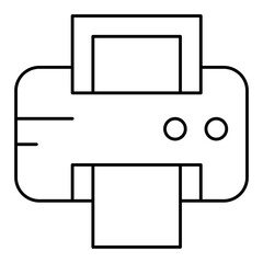 Printer Isolated Silhouette Solid Line Icon with printer, device, paper-print, print, printing Infographic Simple Vector Illustration