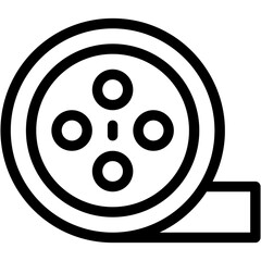 Film-Reel Isolated Silhouette Solid Line Icon with film-reel, cinema, film, movie, reel Infographic Simple Vector Illustration