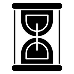 Hourglass Isolated Silhouette Solid Line Icon with hourglass, glass, hour, time, watch Infographic Simple Vector Illustration