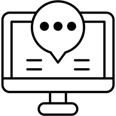 Speech-Bubble Isolated Silhouette Solid Line Icon with speech-bubble, computer, connect, email, message-bubble, text Infographic Simple Vector Illustration