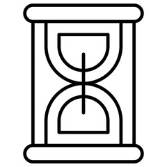Hourglass Isolated Silhouette Solid Line Icon with hourglass, glass, hour, time, watch Infographic Simple Vector Illustration