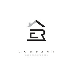 Initial ER Real Estate Logo Design Vector
